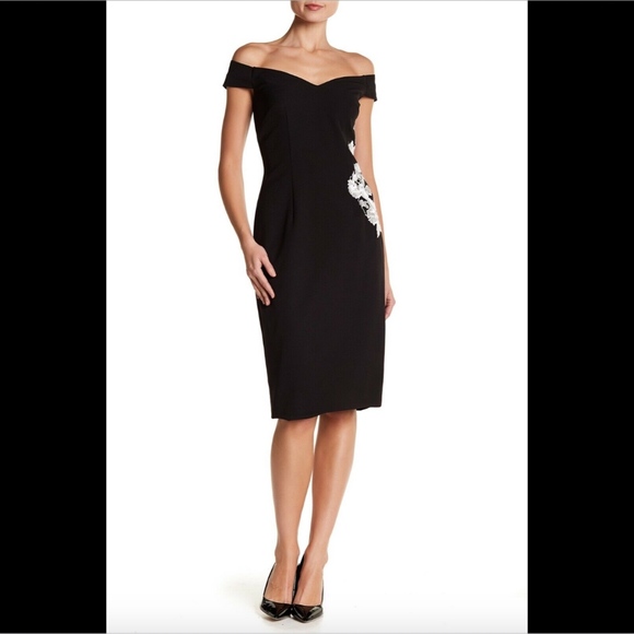 NWT JS‎ Collections Off Shoulder Midi Pencil Dress - Picture 1 of 8